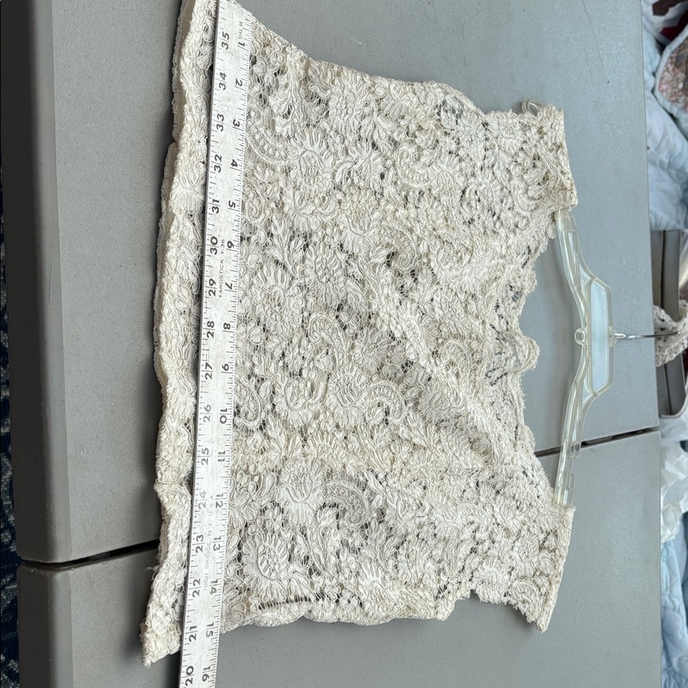 White lace blouse. Drop shoulder style. Vintage - Picture 9 of 10